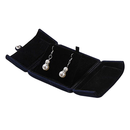 Double-Opening Small Velvet Jewelry Box for Necklaces & Earrings