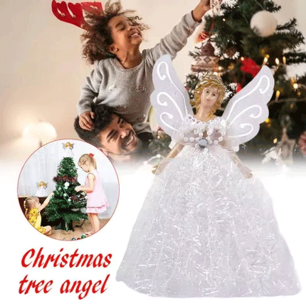 White Angel Christmas Tree Topper Hanging Fairy Xmas Tree Decoration Ornament