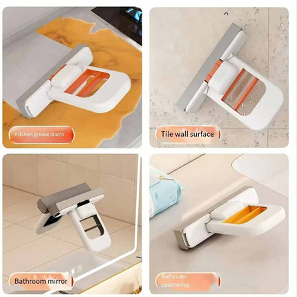 2 Pack Mini Self-Wringing Sponge Mop, Compact Desktop Cleaning Tool for Kitchen & Bathroom