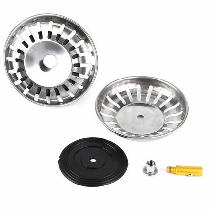 2X High Quality Stainless Steel Kitchen Waste Sink Drain Strainer Plug Stopper