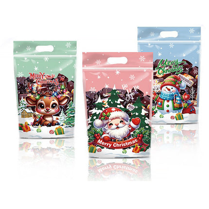 50PCS Christmas Wrapping Bags - 3 Cute Patterns Festive Gift Bags for Christmas Day, 15X23CM Portable Gift Bags Perfect for Holiday Presents