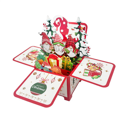 5Pack Creative 3D Pop-Up Santa Claus Christmas Card
