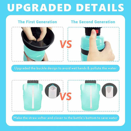 520ml Portable Dog Travel Water Bottle, Leakproof Outdoor Drinking Water Dispenser for Pets