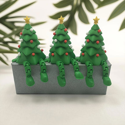 Printed Christmas Tree Desktop Decoration – Movable Joints Design, Exquisite Tabletop Christmas Ornament