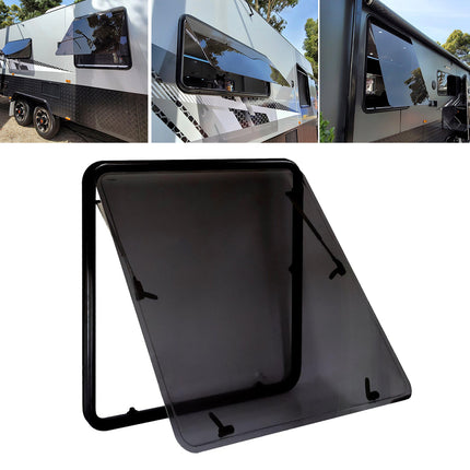 RV Caravan EuroPro2 Push Out Flat Window Locking Handle with Strut Attachment