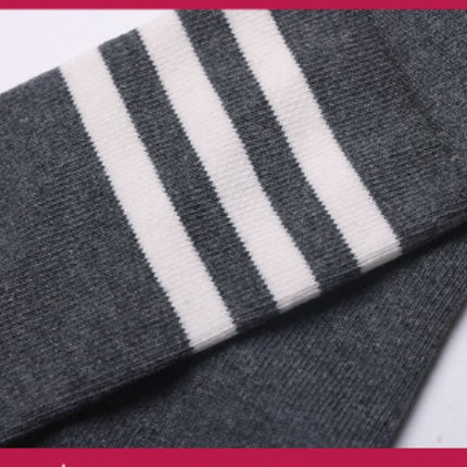 Women's Mid-Calf Striped Yoga Socks, Non-Slip for Indoor Floor Workout