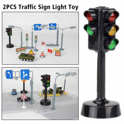 Early Learning Simulation Street Model Kids Gift Traffic Sign Light Toy