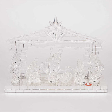 Acrylic Light‑Up Nativity Scene Centerpiece with LED Colour Changing & Christmas Music
