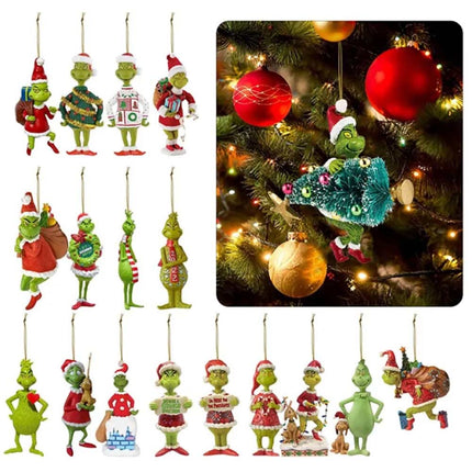 18pc Christmas Grinch Ornaments XMAS Tree Hanging Figure Pendant Decoration Gift 2D