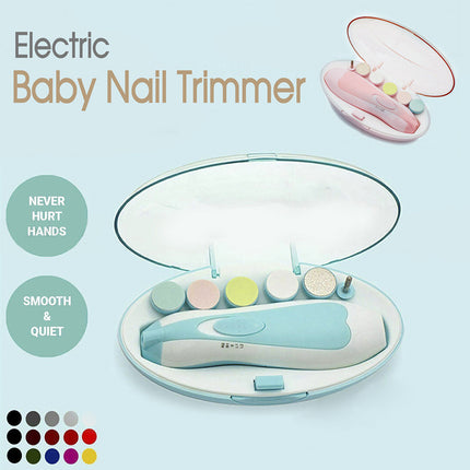 6IN1 Electric Baby Nail Trimmer Infant Newborn Safe Grinder Clipper Tools Set