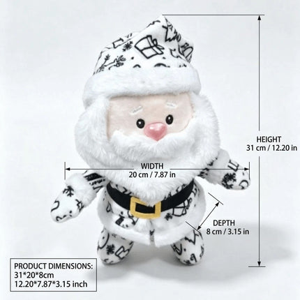 DIY Paintable Blank Santa Claus Plush Toy, Unpainted Christmas Stuffed Doll for Hand‑Painting Craft Project