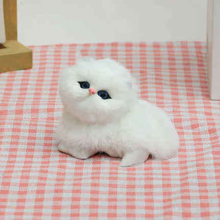 Meowing Plush Cat Figurine Realistic Kitten Home Decor Kids Toy Gift