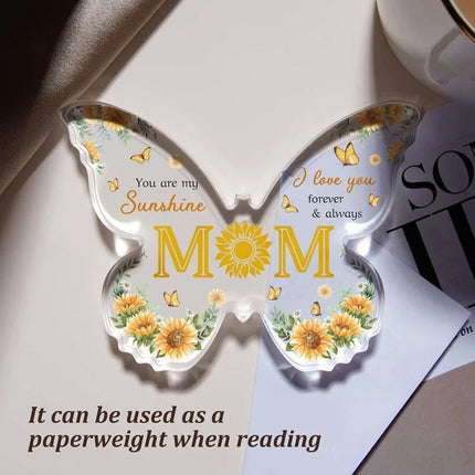 Mum Butterfly-Shaped Acrylic Plaque - Perfect Gift for Mum on Christmas, Mother's Day & Special Occasions