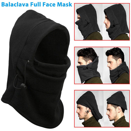 Double Layer Fleece Winter Ski Hood Windproof Warm Outdoor Cap