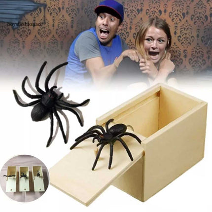 Halloween Toys Prank Spider Scare Box Hidden in Case Trick Play Joke Scare Box