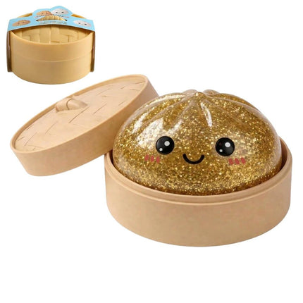 2 Pack Steamed Bun Shaped Slow-Rise Foam Squeeze Toys, Cute Facial Pattern Stress Relief Sensory Hand Play Toy