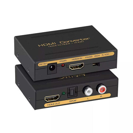 4K 60Hz HDMI to HDMI & Optical SPDIF+RCA L/R Audio Splitter Extractor Converter