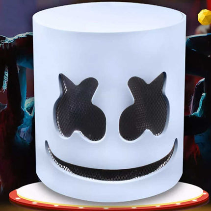 Marsh Mello-DJ Face Mask Helmet Cosplay Marshmallow Bar Music Party Costume Mask