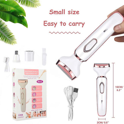 Cordless 4 in 1 Electric Lady Shaver Rechargeable Painless Razor Bikini Trimmer