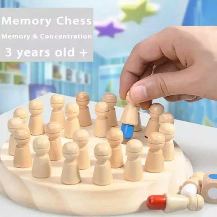 Wooden Memory Match Stick Chess Colour Game Board Puzzle Montessori Edu for Kids