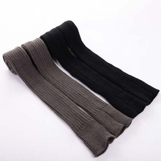 Lady Winter Long Warm Leg Warmers Knitted Crochet Thigh High Long Bubble Socks