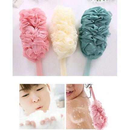 Long Handle Bath Brush Soft Mesh Sponge Back Scrubber Body Puff Shower Loofah