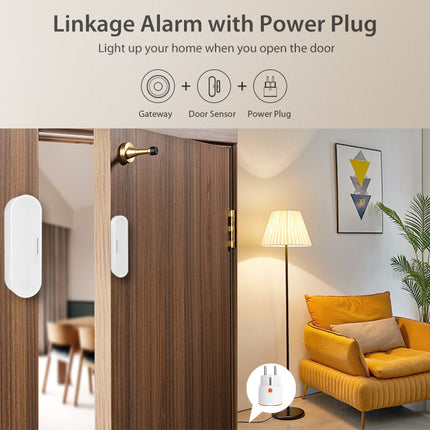 Smart Door Window Sensor, Matter Thread WiFi Magnetic Alarm with Phone Alert