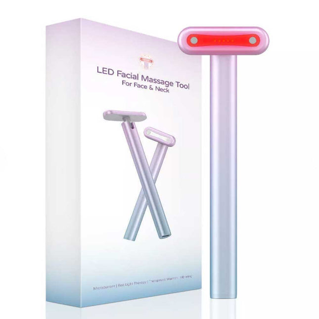 4 in 1 Facial Wand LED Red Light Therapy Face & Neck Skin Care & Beauty Massager