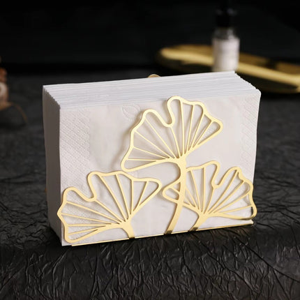 2PCS Ginkgo Leaf Napkin Holder Portable Metal Tissue Holder Iron Tissue Rack For Home Hotel