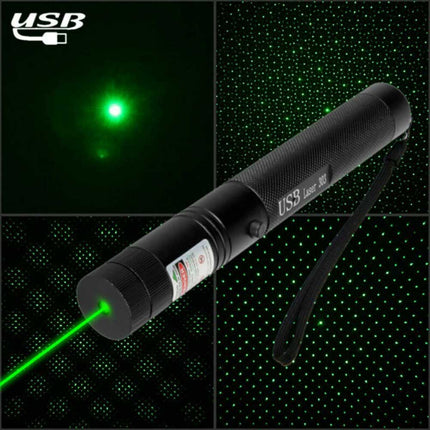 Red Aluminium Strong Green Beam Laser Pointer Pen USB Rechargeable 532nm Lazer