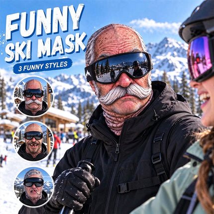 3D Funny Face Balaclava Ski Mask, Winter Windproof Full Face Cover for Motorcycle Cycling Outdoor Sports
