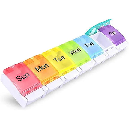 7‑Day Pill & Tablet Sorter Weekly Medicine Storage Box with Easy Push‑Button Design