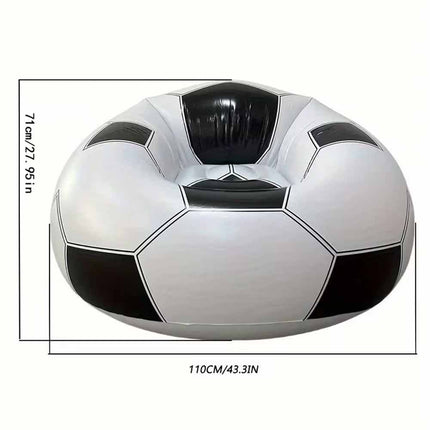 Waterproof PVC Inflatable Chair, Football Style Indoor Outdoor Sofa