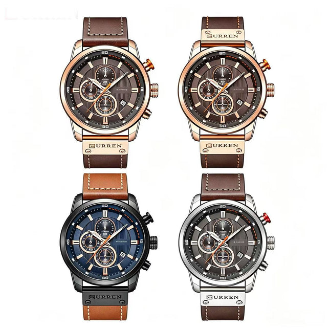 Waterproof Multifunction Chronograph Quartz Sports Casual Wrist Watch for Men