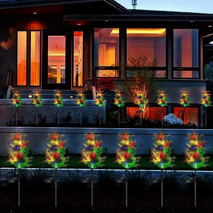 2‑Pack Solar Pine Tree Stake Lights, Waterproof LED Christmas Garden Decor