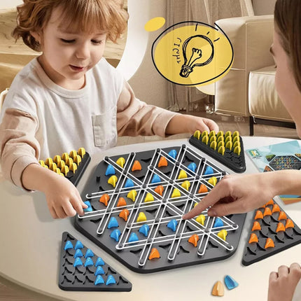 Chain Triangle Chess Game Triggle Rubber Band Game for Kids Adults