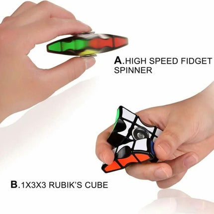 Rubiks Cube Spinner Cube Toys Anti-Anxiety Finger Spinner Stress Relief Toy