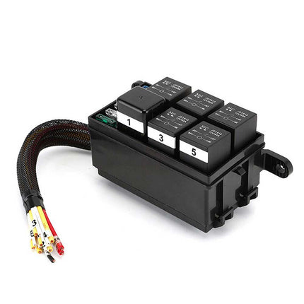 6-Way 12V Auto Waterproof Fuse Relay Holder Box Block 40A Relays with ATC Fuse