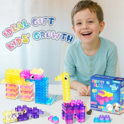 Jelly Blox Mega Pack 40pc Soft Sensory Building Blocks Educational STEM Construction Toy