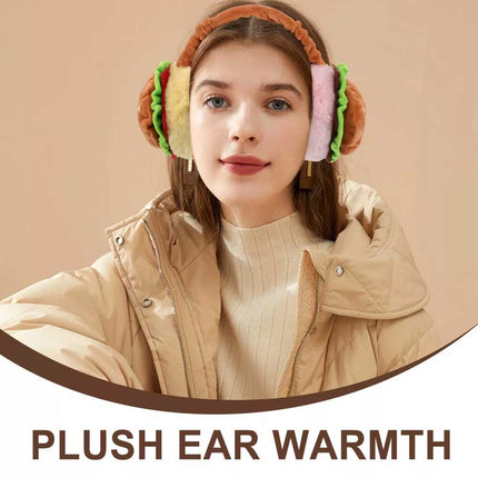 Burger Ear Muffs Piggy Bank for Adults Funny Hamburger Warmer