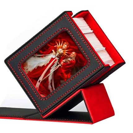 PU Leather Card Deck Box Magnetic Commander Trading Card Storage Box For TCG MTG Collection