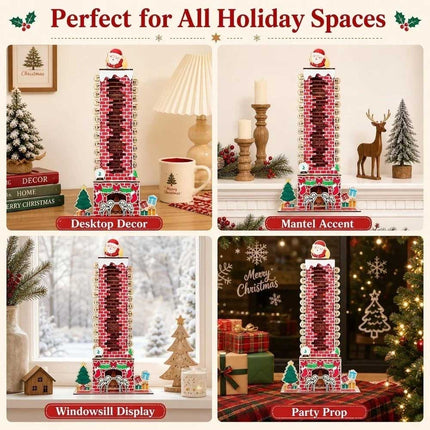 24 Day Xmas Countdown Santa Chimney Advent Calendar, Christmas Puzzle Toy Gift