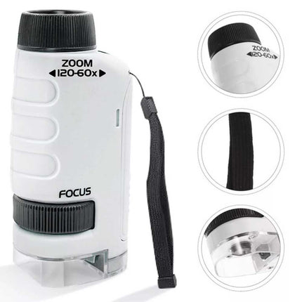 Minilabsters Miniscope Minilabsters Portable Pocket Microscope 60-120x Kids gift