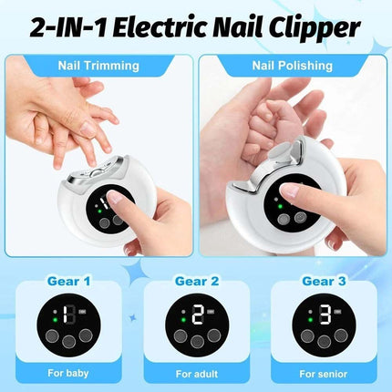 Electric Nail Clippers with Nail File Safe Automatic Trimmer, Rechargeable