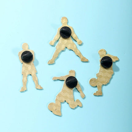 4PCS Football Star Pin Badges, Sports Enamel Lapel Pins, Fan Backpack & Clothing Accessory