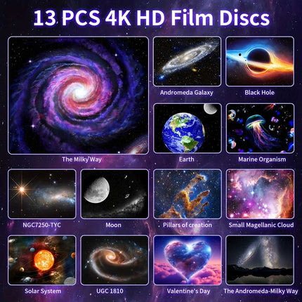 13-in-1 Planetarium Galaxy Projector, LED Space Mood Lamp for Kids, Adults & Baby Bedroom Decor