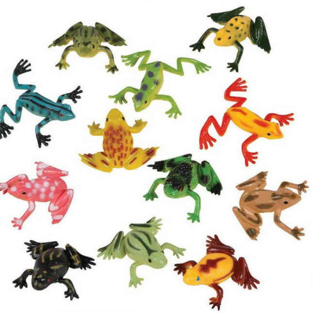 12 Mini plastic FROGS Collections Spring Nature Educational Toys model