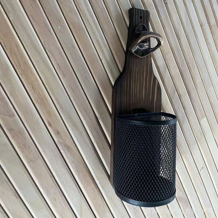 Wall Mounted Beer Bottle Opener with Cap Catcher Bar Kitchen Accessory