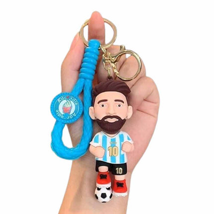 2pcs FIFA World Cup Keychain Keyrings Messi, Ronaldo Figures Gift