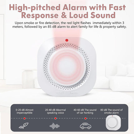 2×Home Fire Alarm Smoke Detector Gas Sensor Smoke Alarm Fireangel Battery-worked